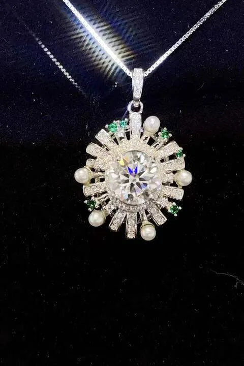 2 Carat Moissanite 925 Sterling Silver Necklace Silver One Size Moissanite - Tophatter Daily Deals